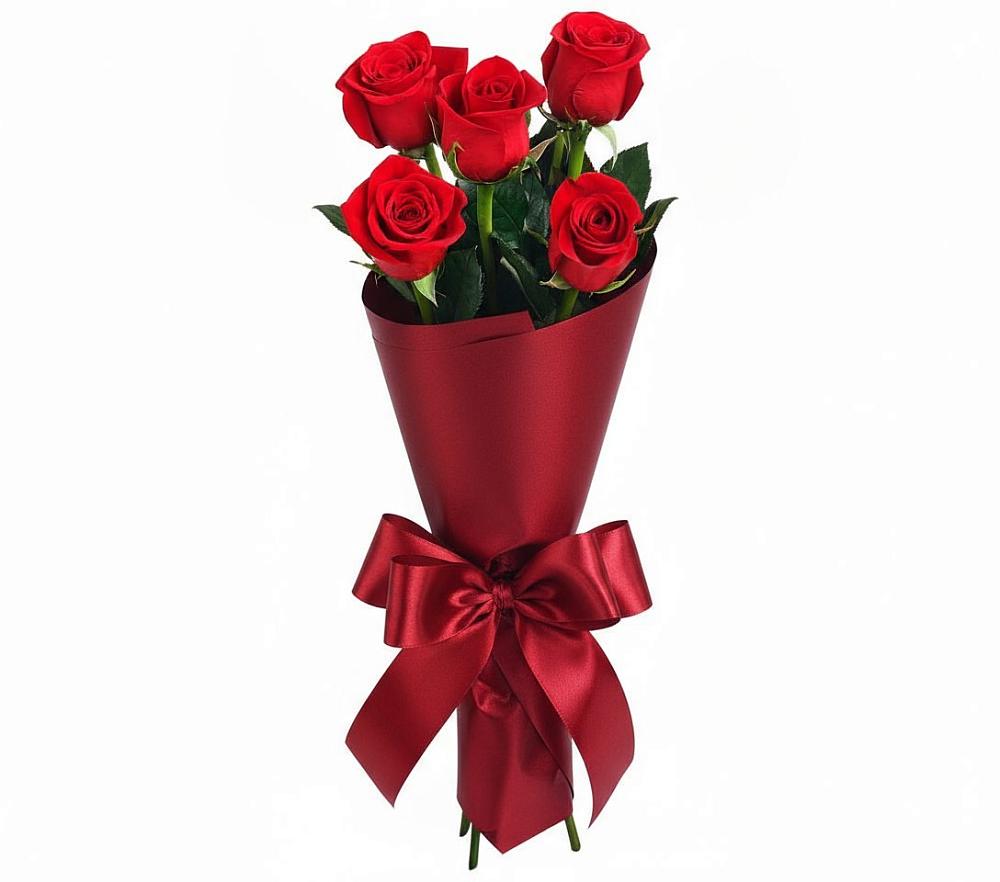 Букет 5 Красных роз Эдлесс Лав в Тисули