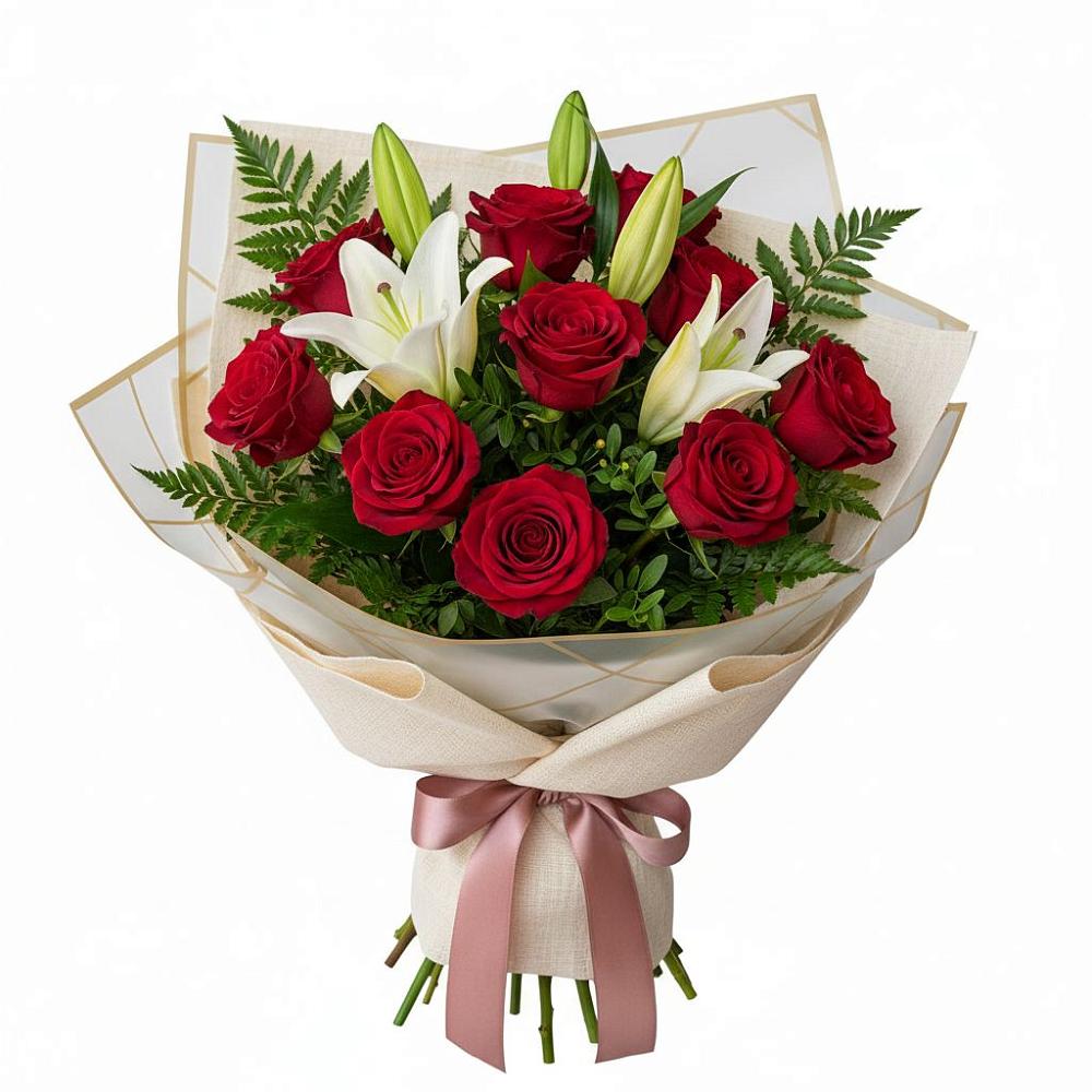 Букет цветов из: Лилии и Розы в Тисули