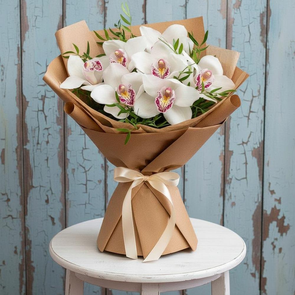 Букет цветов из: Орхидеи и Розы в Тисули