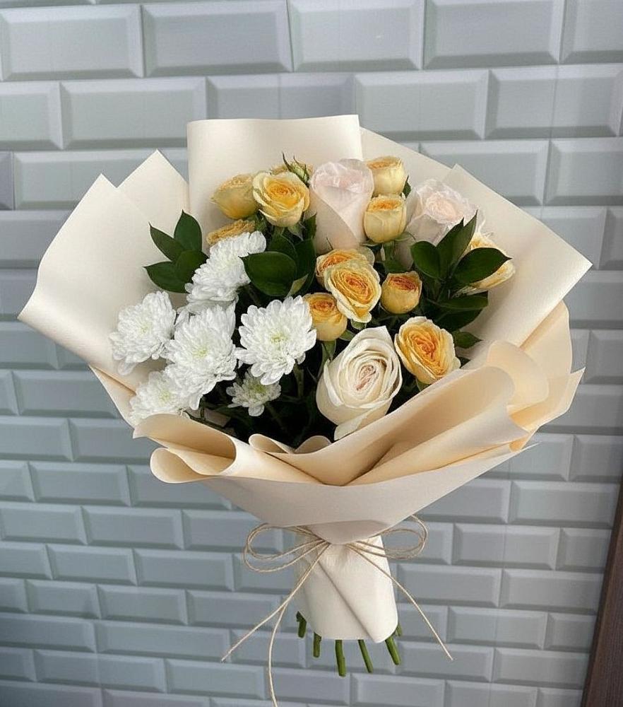 Букет цветов из: Розы и Хризантемы в Тисули