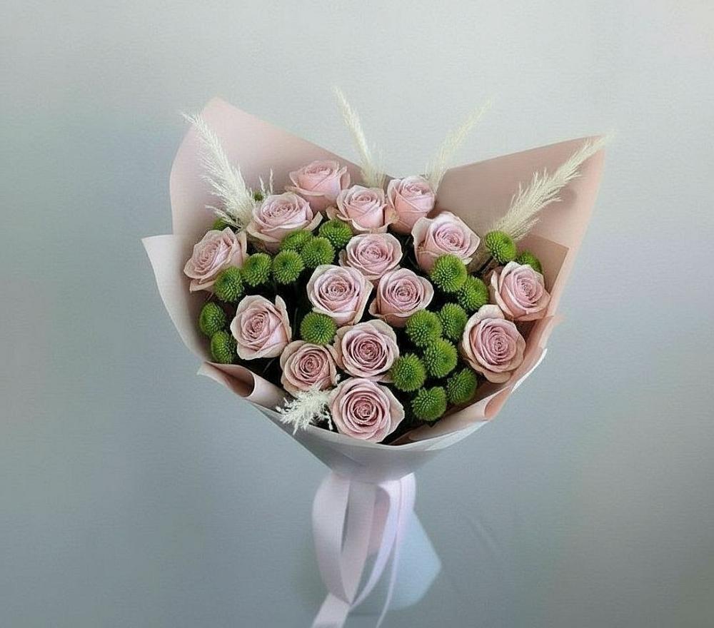 Букет цветов из: Розы и Хризантемы в Тисули