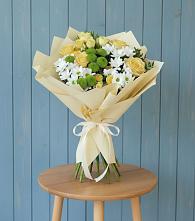 Букет цветов из:  Хризантемы и Розы #REPLACE_PRED# Тисули