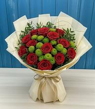 Букет цветов из:  Розы и Хризантемы #REPLACE_PRED# Тисули