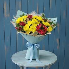 Букет цветов из:  Альстромерии и Хризантемы #REPLACE_PRED# Тисули